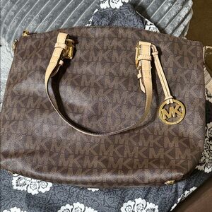 Michael Kors Brown and Tan Shoulder Bag